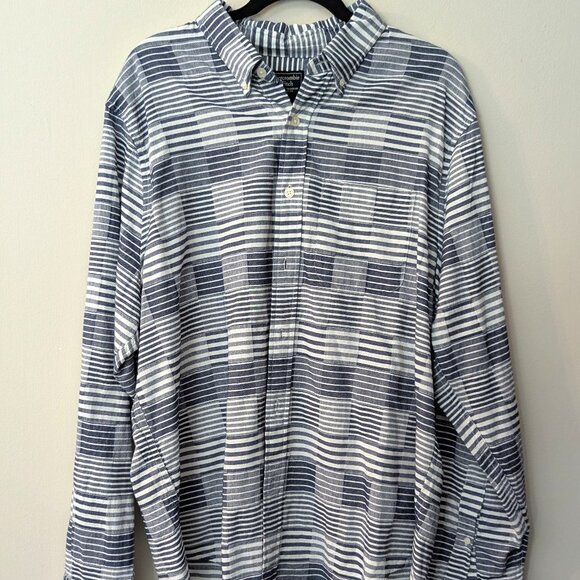 Abercrombie & Fitch Men's Blue Long Sleeve Striped Button Down Shirt. Size XXL - Picture 1 of 4